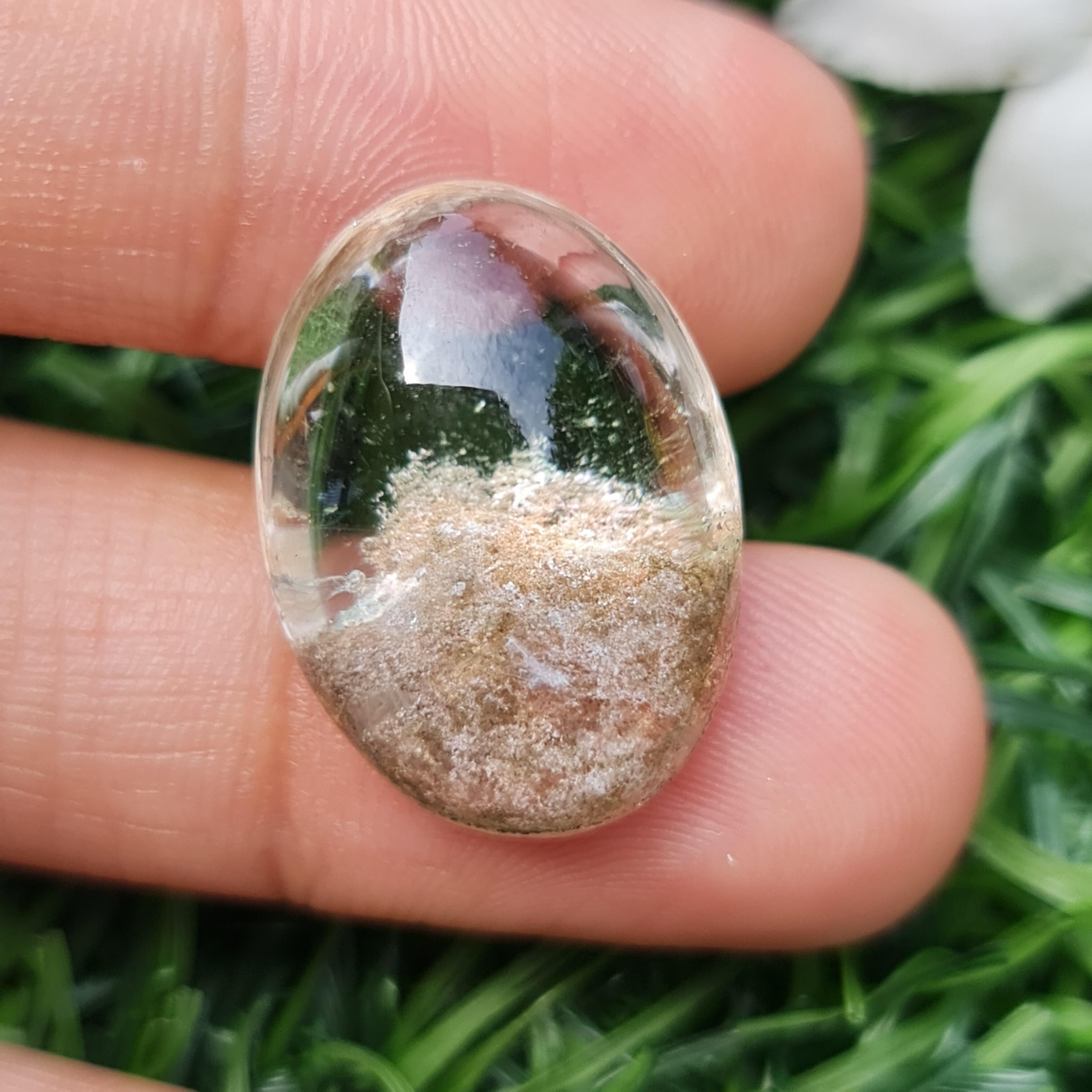 โป่งข่าม ควอตซ์ Rutilated Quartz 22.32 กะรัต Cts. พลอยแท้ อัญมณีมงคลประจําวันเกิด เครื่องประดับพลอย