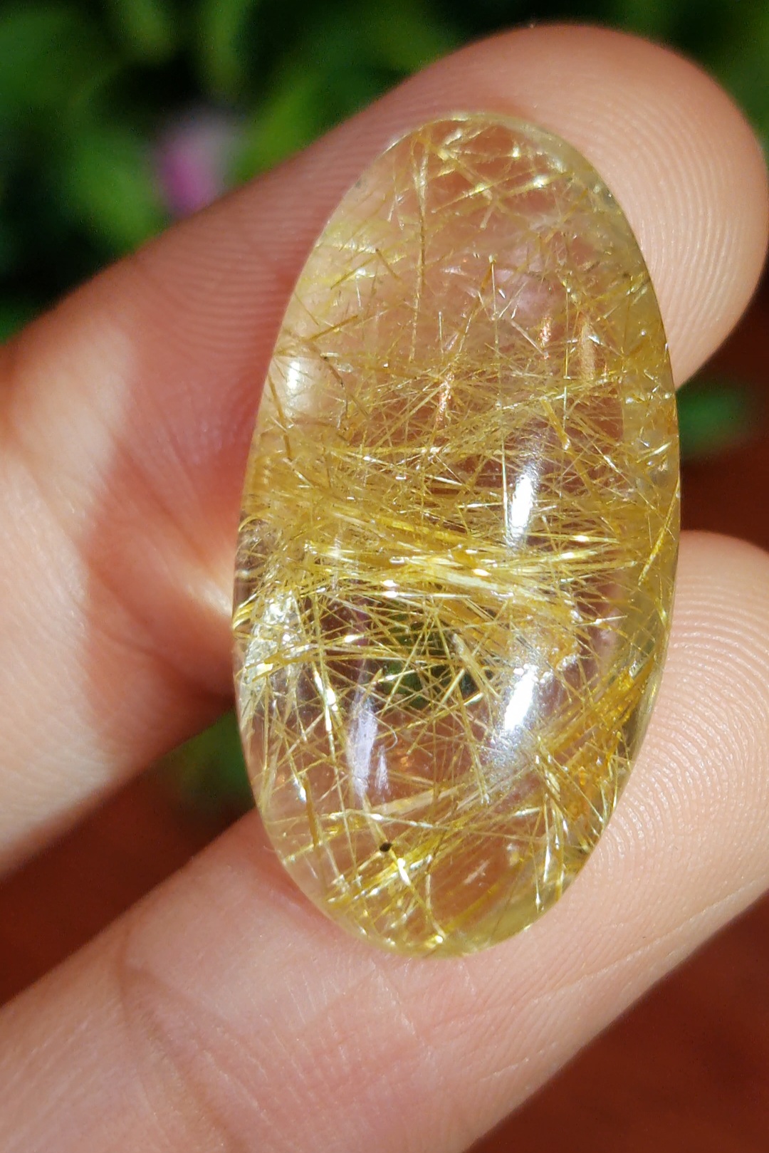 ไหมทอง ควอตซ์ Golden Rutilated Quartz 26.08 กะรัต Cts.พลอยแท้ อัญมณีมงคลประจําวันเกิด เครื่องประดับพลอย