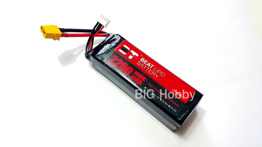 แบตลิโพ Lipo BT Beat 3S 11.1V 2200mAh 35C ขั้ว XT60 แบตเครื่องบิน แบตฮอ แบตโดรน