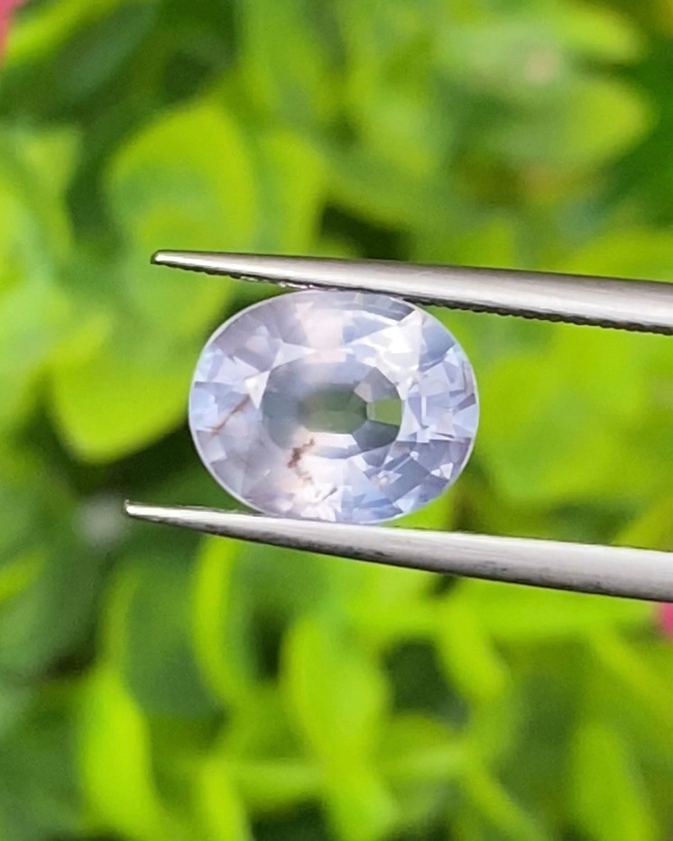 พลอย ขาว ไวท์ แซฟไฟร์ White Sapphire 2.88 กะรัต ดิบ Unheated พลอยแท้ อัญมณีมงคลประจําวันเกิด เครื่องประดับพลอย