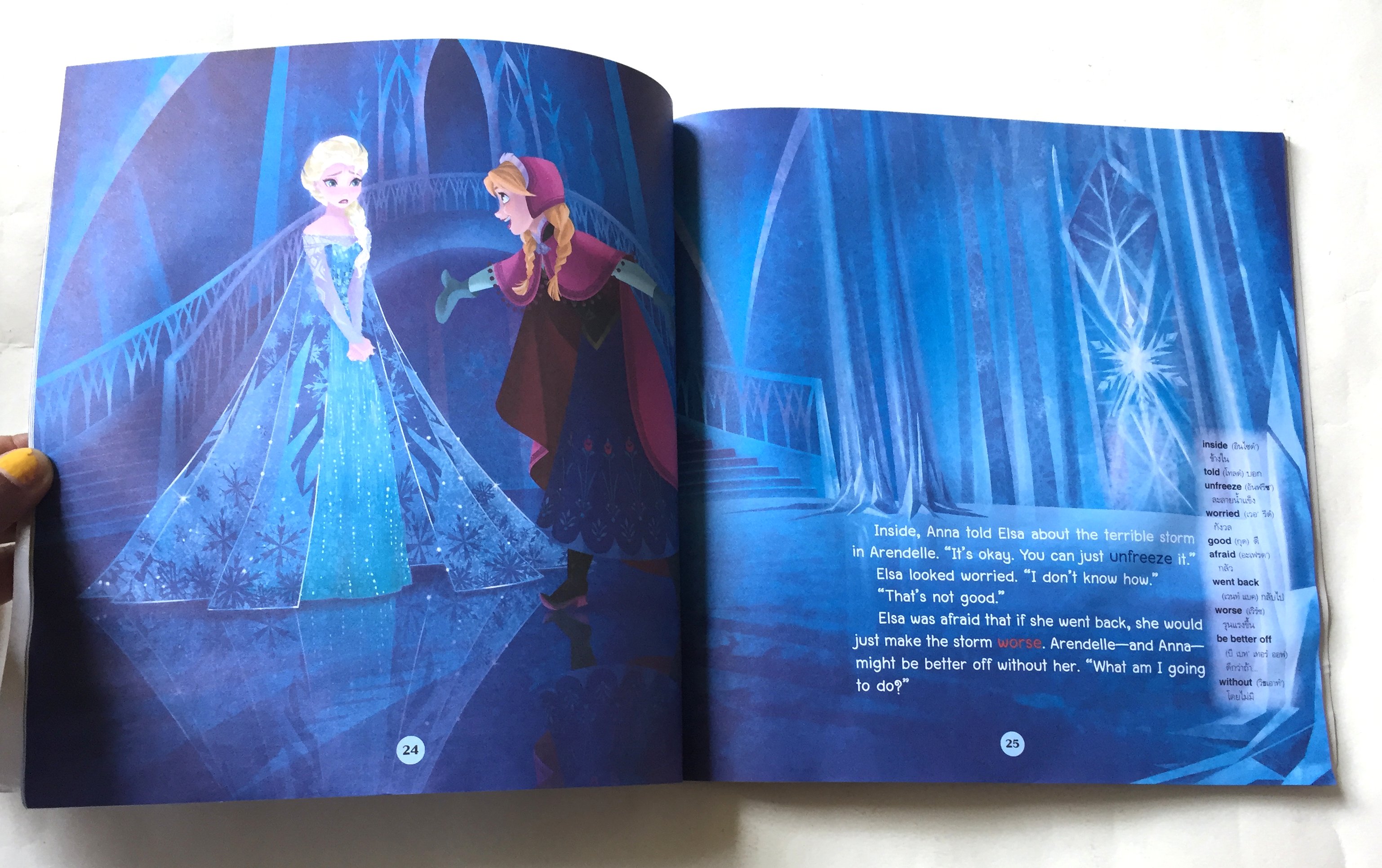 หนังสือนิทานเจ้าหญิงดิสนีย์ ****ไม่เช็คแผ่นCD ;ครี่งเล่มล่าง ตั้งแต่หน้า 47 มีคราบจากความชื้น ,เจ้าหญิงเอลซ่ากับอันนา จาก โฟรเซ่น ตอน ผจญคำสาปแดนหิมะ