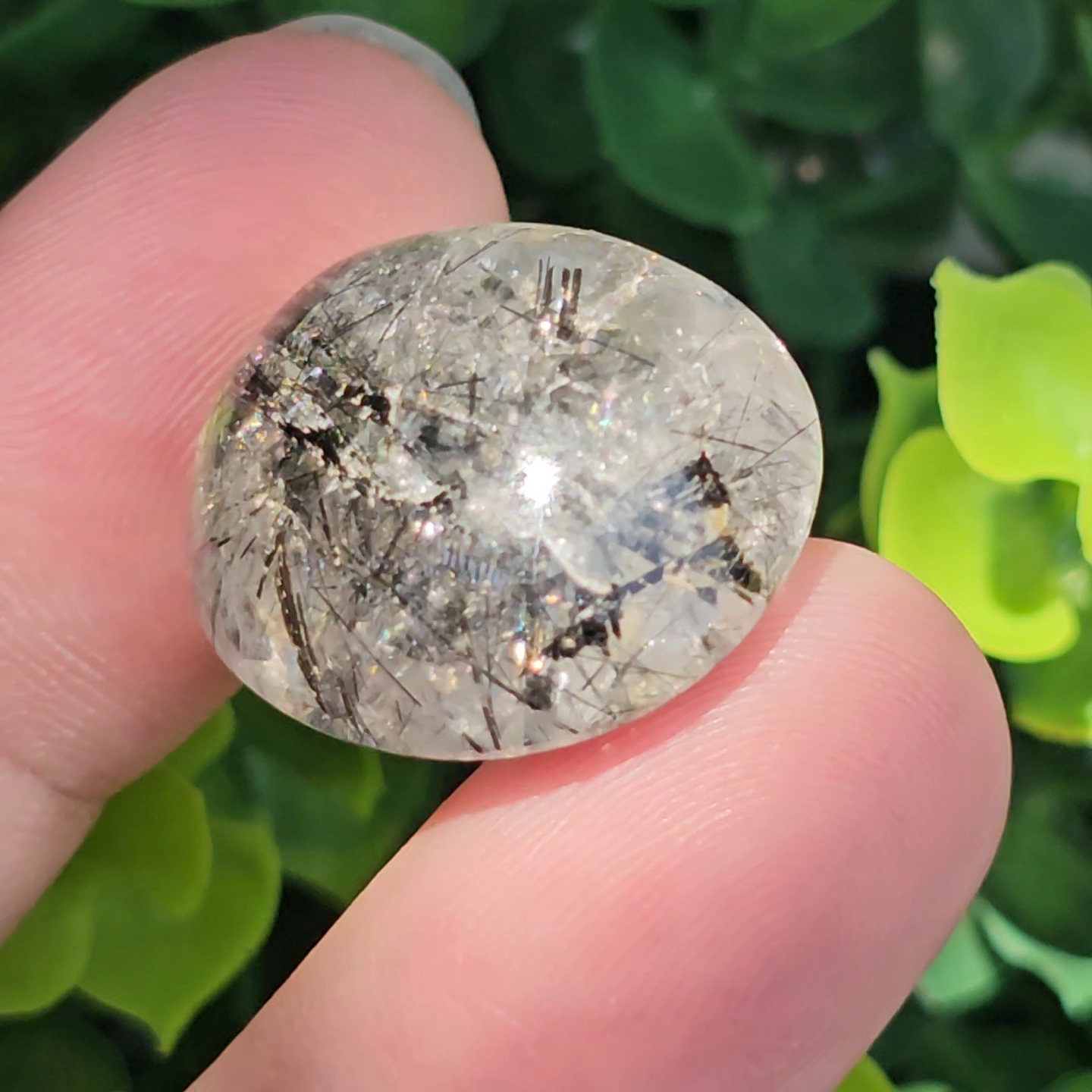 ไหมดำ ควอตซ์ แก้วขนเหล็ก Black Rutilated Quartz 42.51 กะรัต Cts. พลอยแท้ อัญมณีมงคลประจําวันเกิด เครื่องประดับพลอย