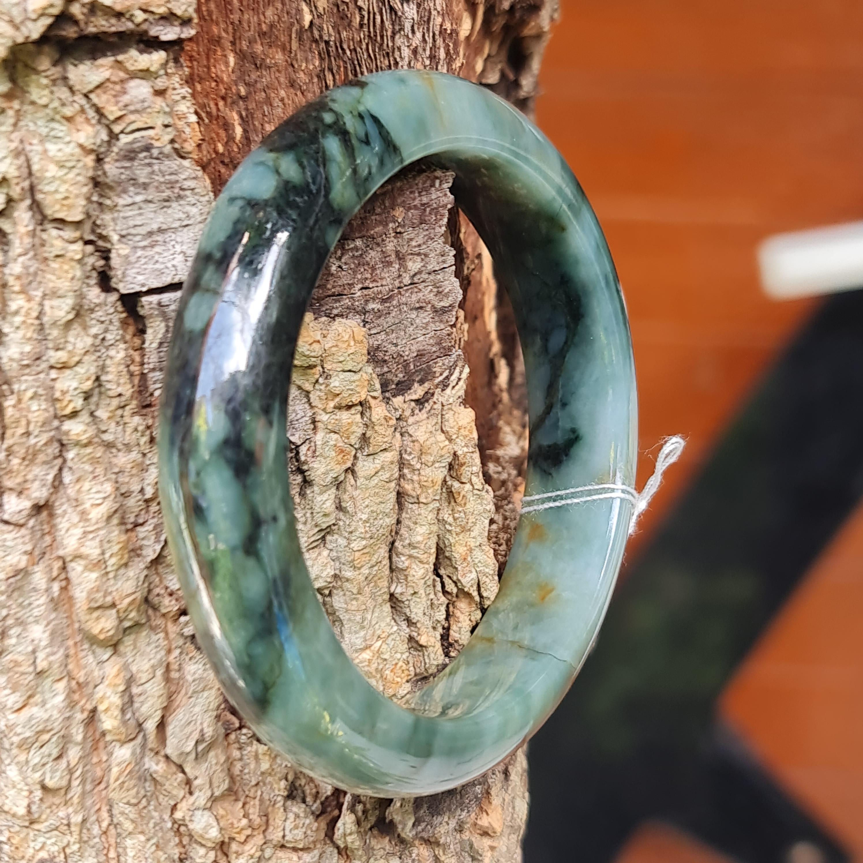 JB6804135 หยก พม่า แท้ Jade กำไลหยก 58.1 มม. (Jadeite bracelet) พม่า (Myanmar)