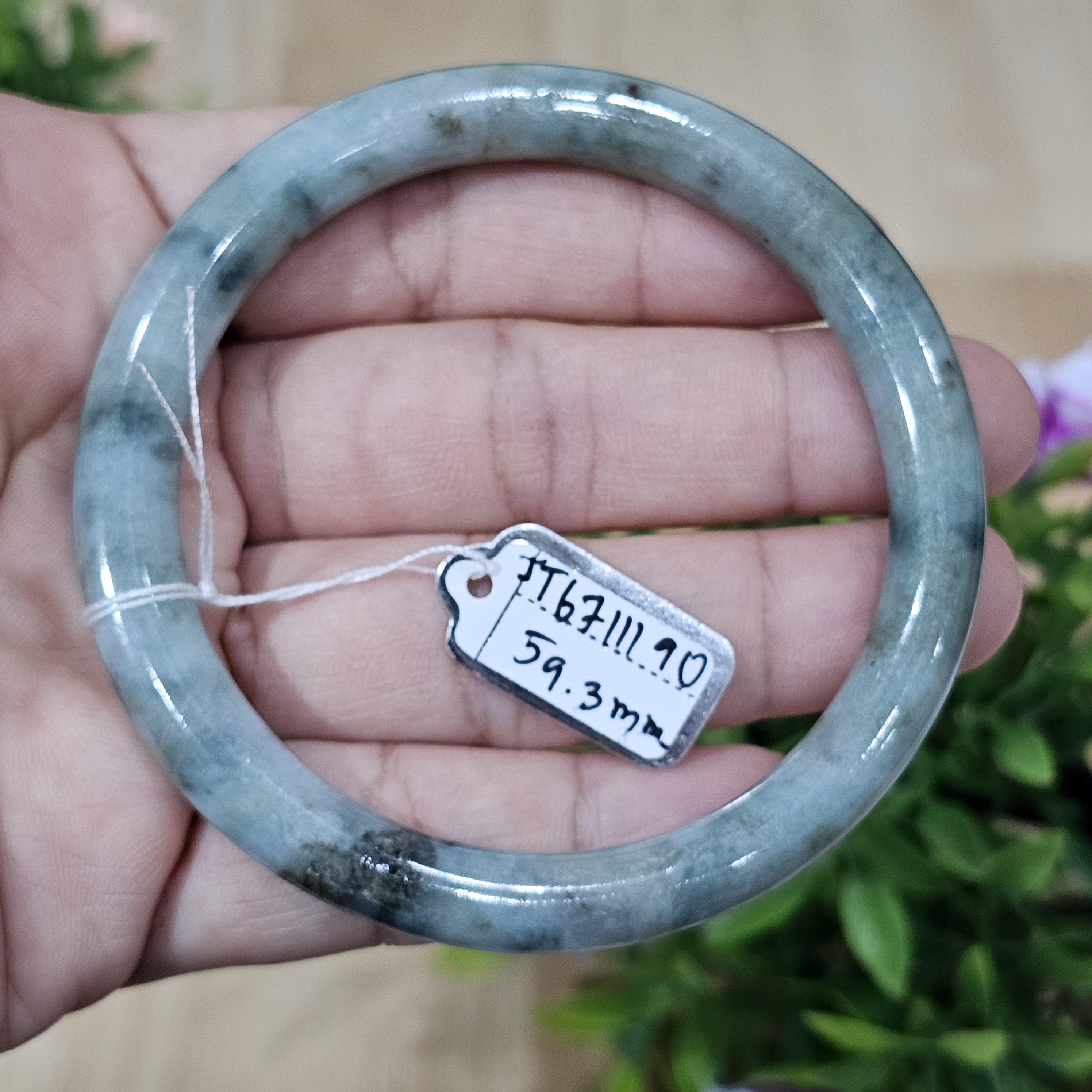 JB671190 หยก พม่า แท้ Jade กำไลหยก 59.3 มม. (Jadeite bracelet) พม่า (Myanmar)