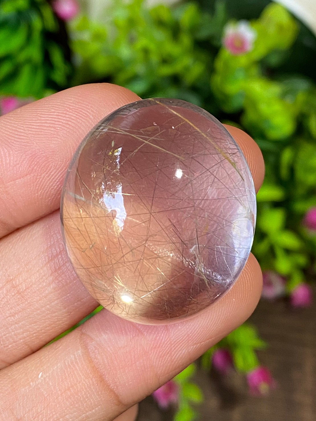 ไหมทอง ควอตซ์ Yellow Rutilated Quartz 86.82 กะรัต Cts. พลอยแท้ อัญมณีมงคลประจําวันเกิด เครื่องประดับพลอย
