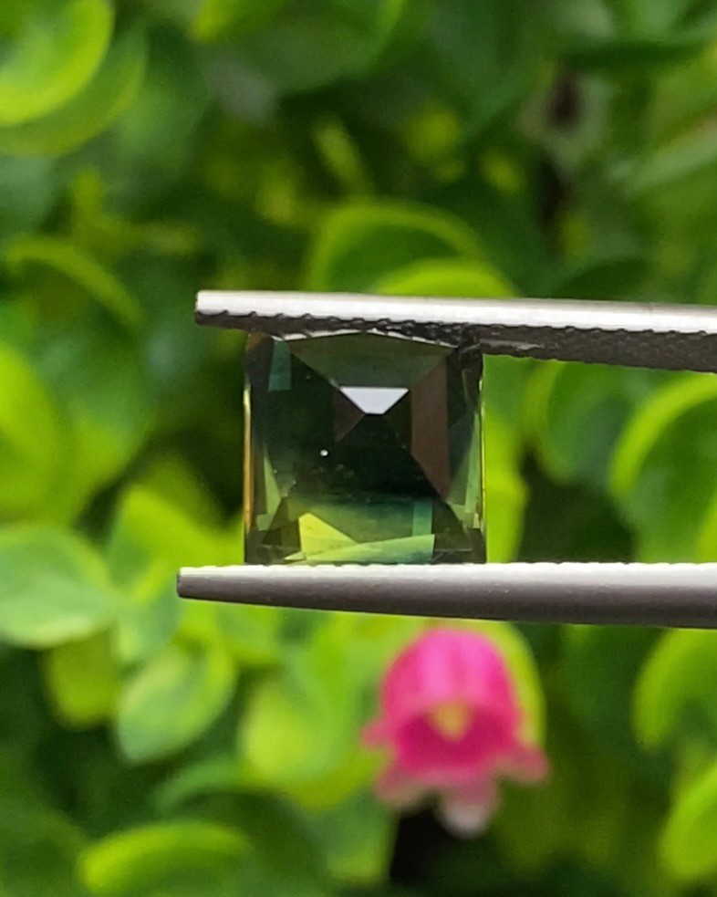 พลอย ไบ คัลเลอร์ แซฟไฟร์ 2 สี Bi-Color Sapphire 5.05 กะรัต (Cts.) พลอยแท้ อัญมณีมงคลประจําวันเกิด เครื่องประดับพลอย