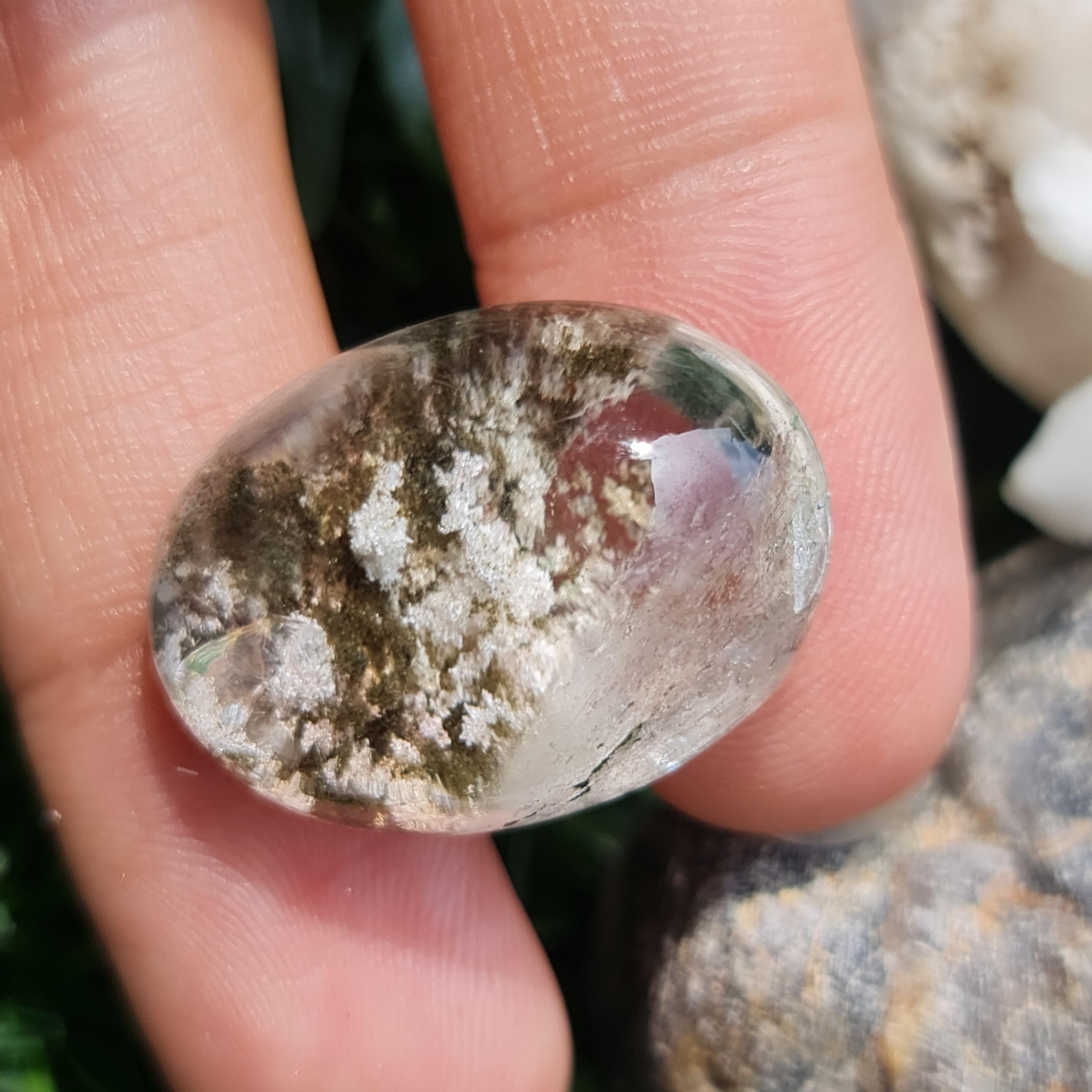 โป่งข่าม ควอตซ์ Rutilated Quartz 34.23 กะรัต Cts. พลอยแท้ อัญมณีมงคลประจําวันเกิด เครื่องประดับพลอย