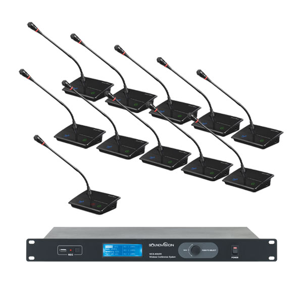 SOUNDVISION WCS-400-PRO SET ชุดไมค์ประชุมไร้สาย ดิจิตอล 11 ท่าน (ไมค์ประธาน 1 ท่าน ไมค์ผู้ร่วมประชุม 10 ท่าน) พร้อมเครื่องชาร์จแบตเตอรรี่