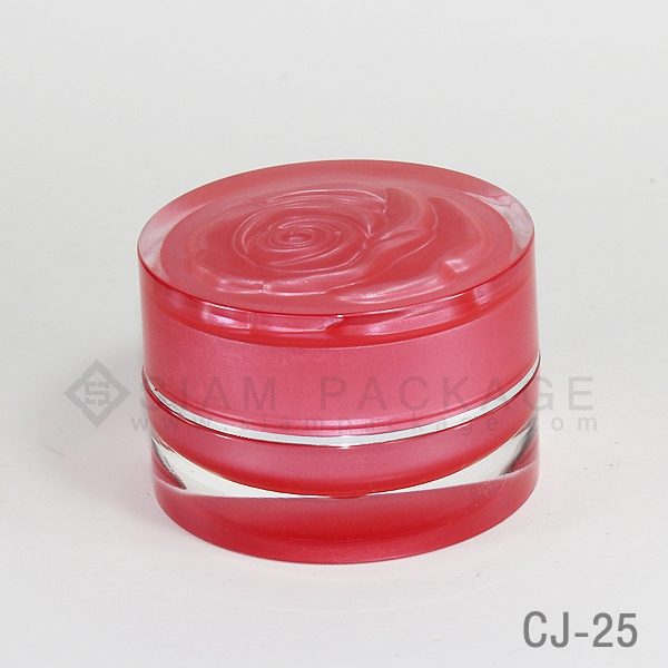 กระปุก อะคริลิคกลม ฝากุหลาบ รหัส CJ-25
