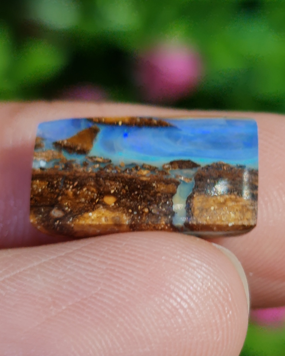 พลอย โบลเดอร์ โอปอล ออสเตรเลีย Australian Boulder Opal 5.30 กะรัต (Cts.) พลอยแท้ อัญมณีมงคลประจําวันเกิด เครื่องประดับพลอย