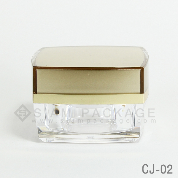กระปุก อะคริลิค ชาแนลพรีเมี่ยม ถ้วยขาว รหัส CJ-02