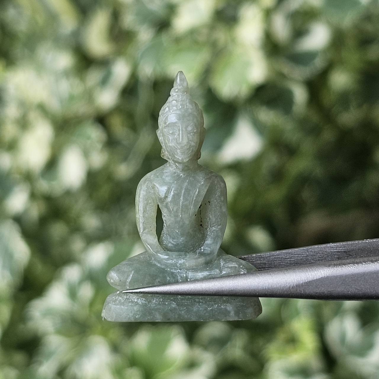 หยก แกะสลัก รูป พระ (Burmese jadeite) 19.31 กะรัต (cts.) หยก พม่า แท้