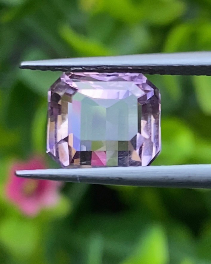 พลอย อเมทริน Natural Ametrine 3.97 กะรัต (Cts.) พลอยแท้ อัญมณีมงคลประจําวันเกิด เครื่องประดับพลอย