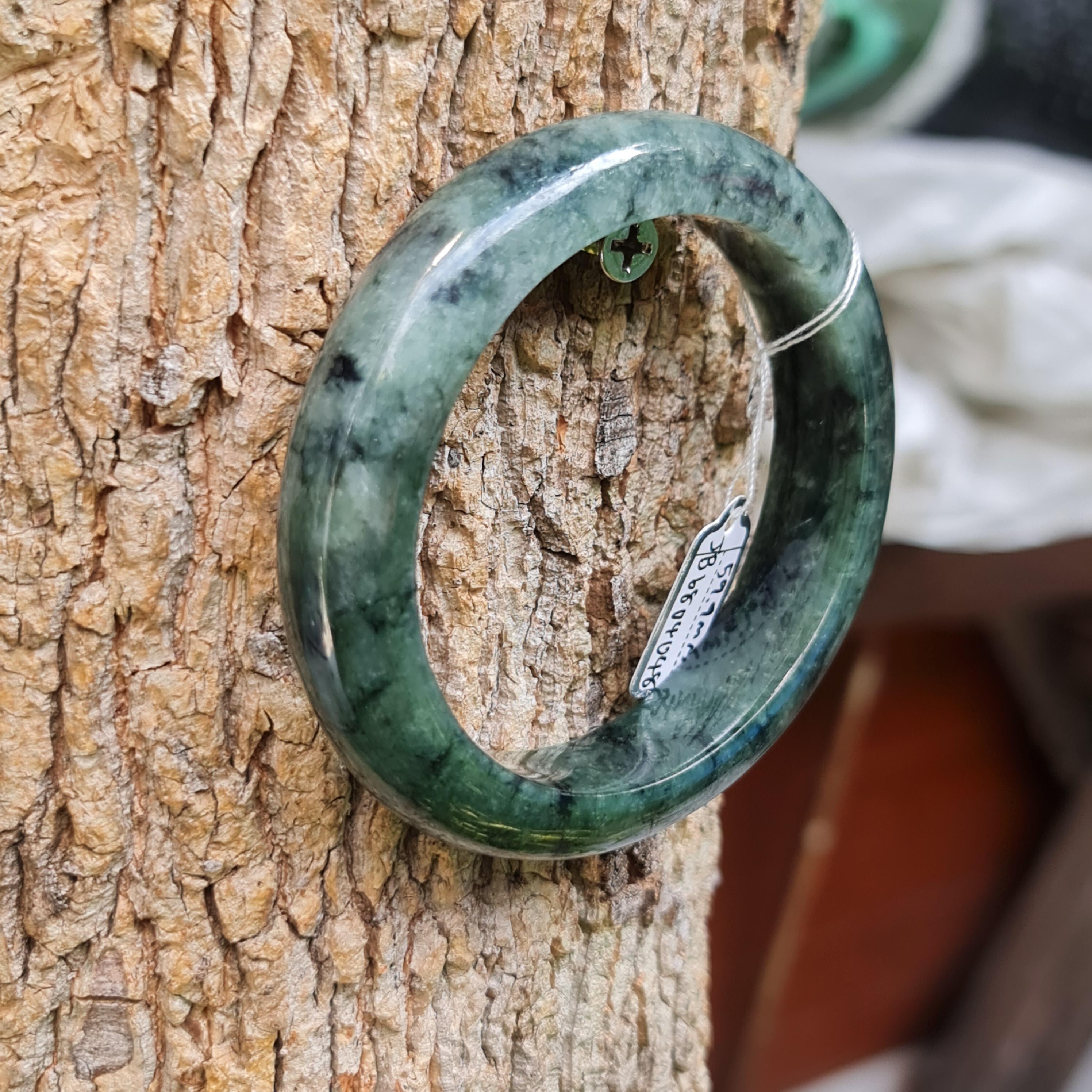 JB6804048 หยก พม่า แท้ Jade กำไลหยก 59.9 มม. (Jadeite bracelet) พม่า (Myanmar)