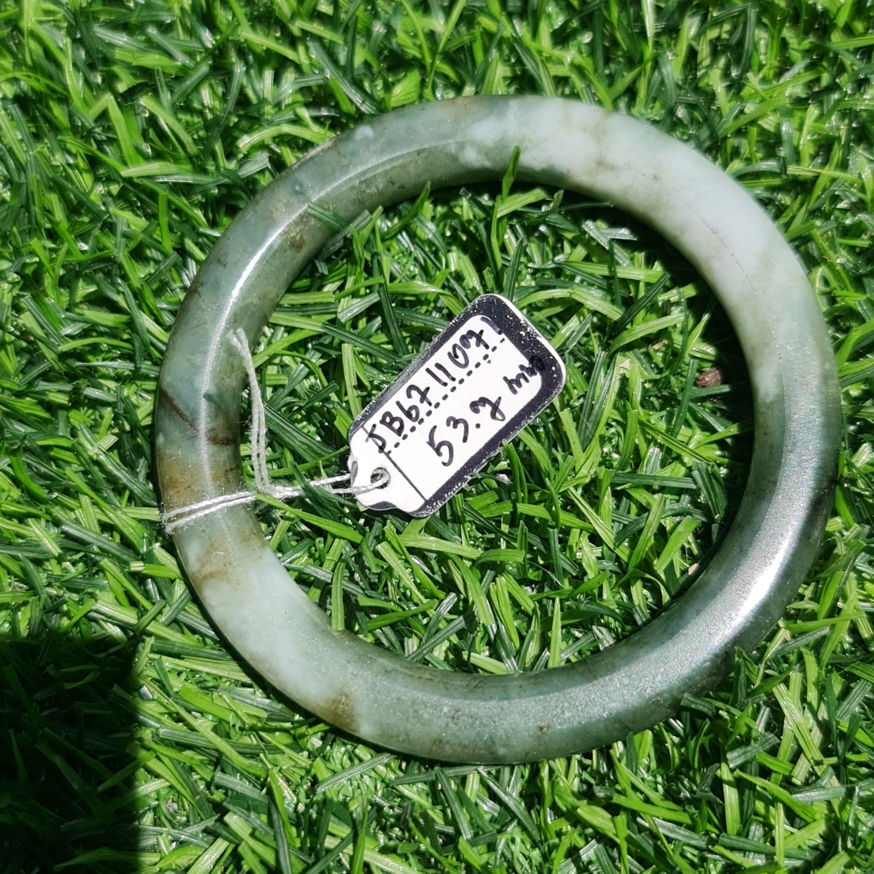 JB6711071 หยก พม่า แท้ Jade กำไลหยก 53.7 มม. (Jadeite bracelet) พม่า (Myanmar)