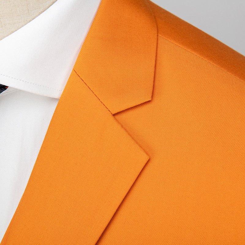 เช่า ชุดสูทชาย สีส้ม สไตล์เกาหลี เซต 2 ชิ้น