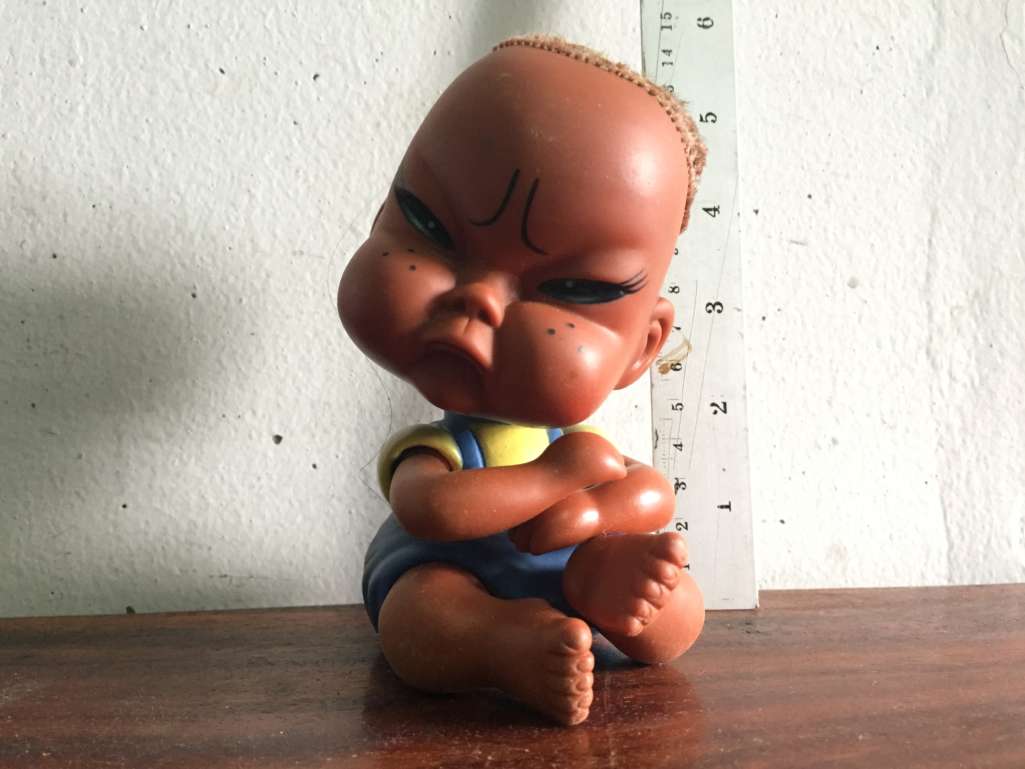 ตุ๊กตาโบราณ หัวดุ๊กดิ๊ก ขดลวดขึ้นสนิม ผมตัดหมด ตามภาพ