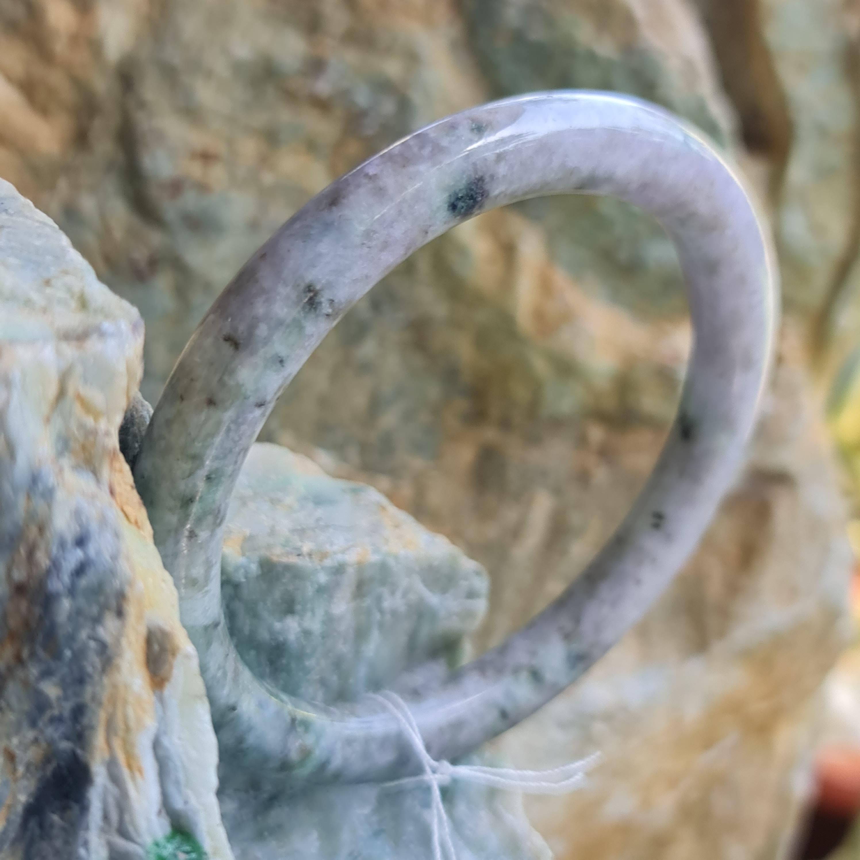 JB6711179 หยก พม่า แท้ Jade กำไลหยก 58.2 มม. (Jadeite bracelet) พม่า (Myanmar)