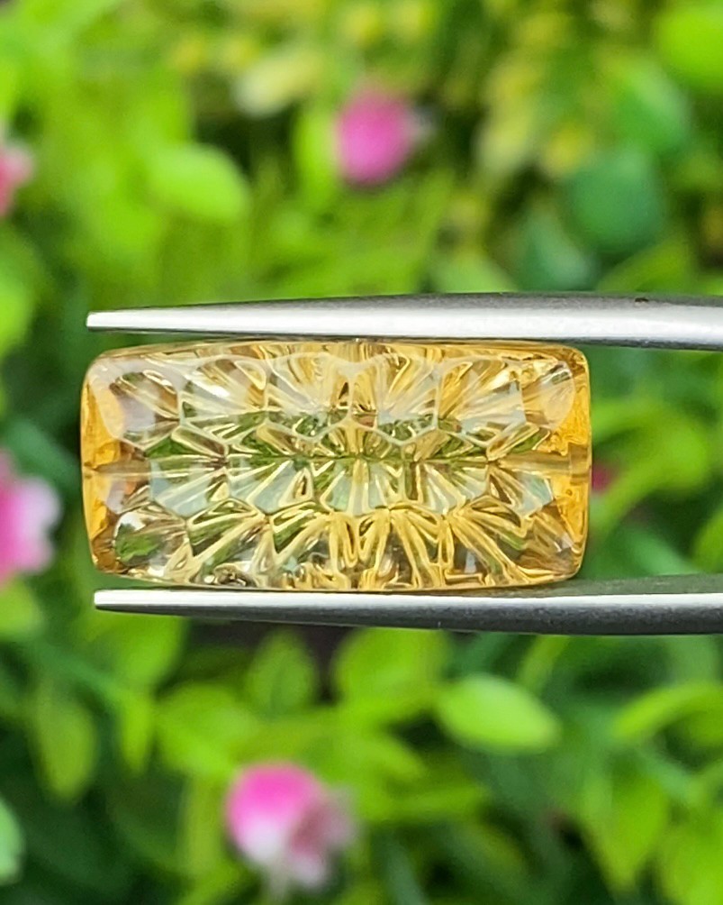 พลอย ซิทริน Citrine 9.05 กะรัต (Cts.) พลอยแท้ อัญมณีมงคลประจําวันเกิด เครื่องประดับพลอย