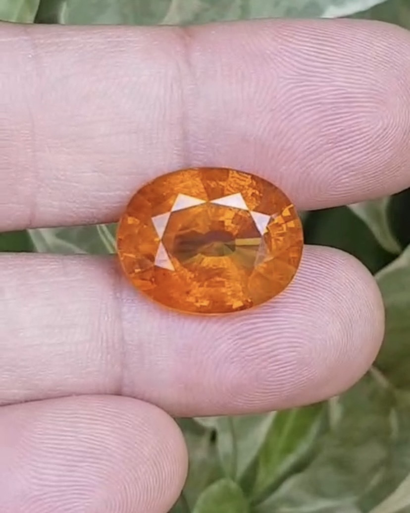 พลอย บุษราคัม yellow sapphire 16.72 กะรัต (Cts.) พร้อมใบเซอร์ พลอยแท้ อัญมณีมงคลประจําวันเกิด เครื่องประดับพลอย