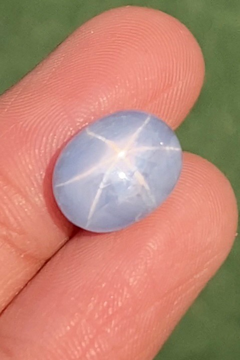 พลอย ไพลิน สตาร์ แซฟไฟร์ Blue Star Sapphire 9.85 กะรัต (Cts.) ดิบ Unheated พลอยแท้ อัญมณีมงคลประจําวันเกิด เครื่องประดับพลอย