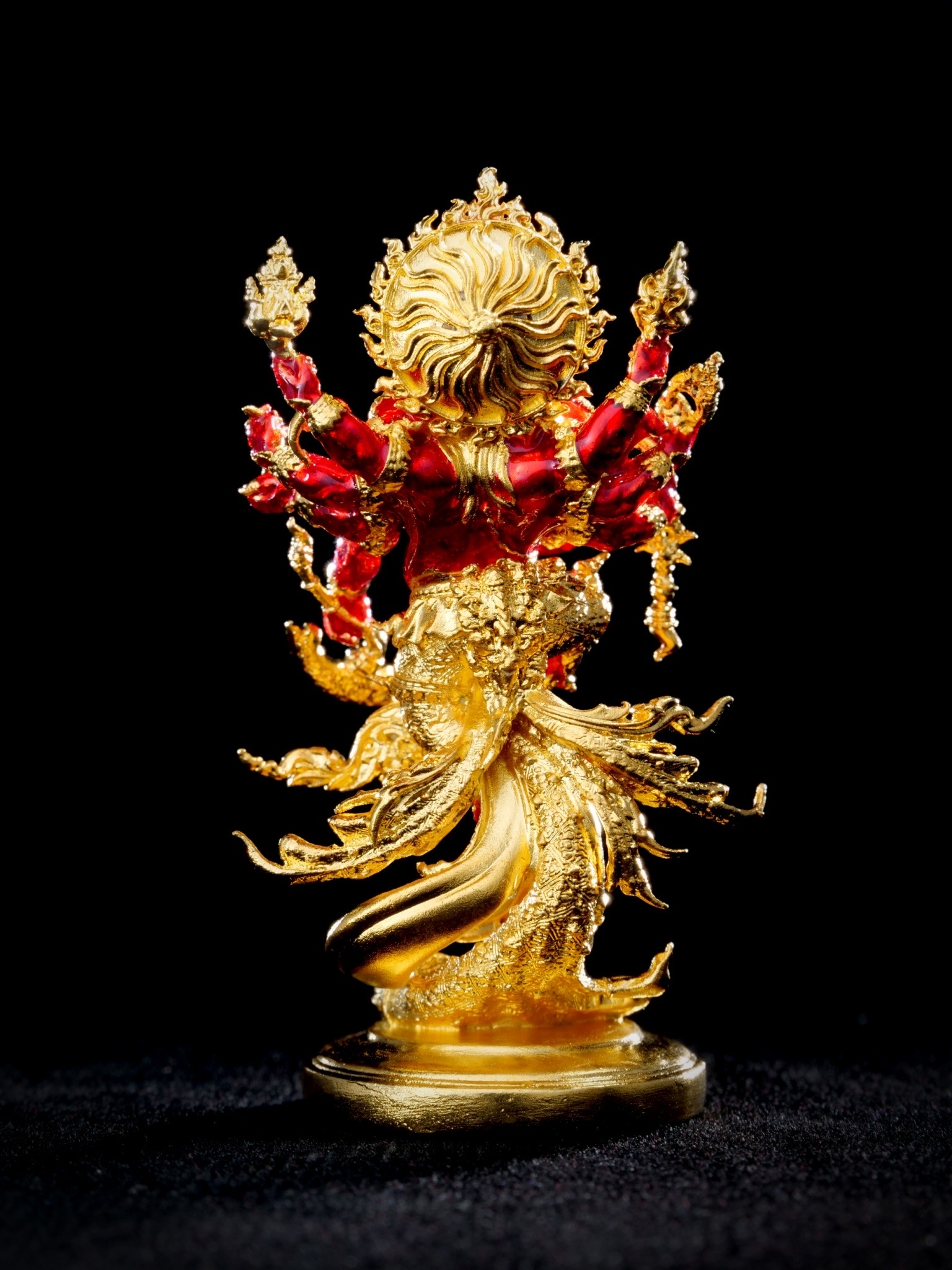 พระพิฆเนศสุริยะเทพ สุริยาบินายัค Surya Binayak รหัส8 เนื้อชนวนมหาชนวน ชุบทองลงยา