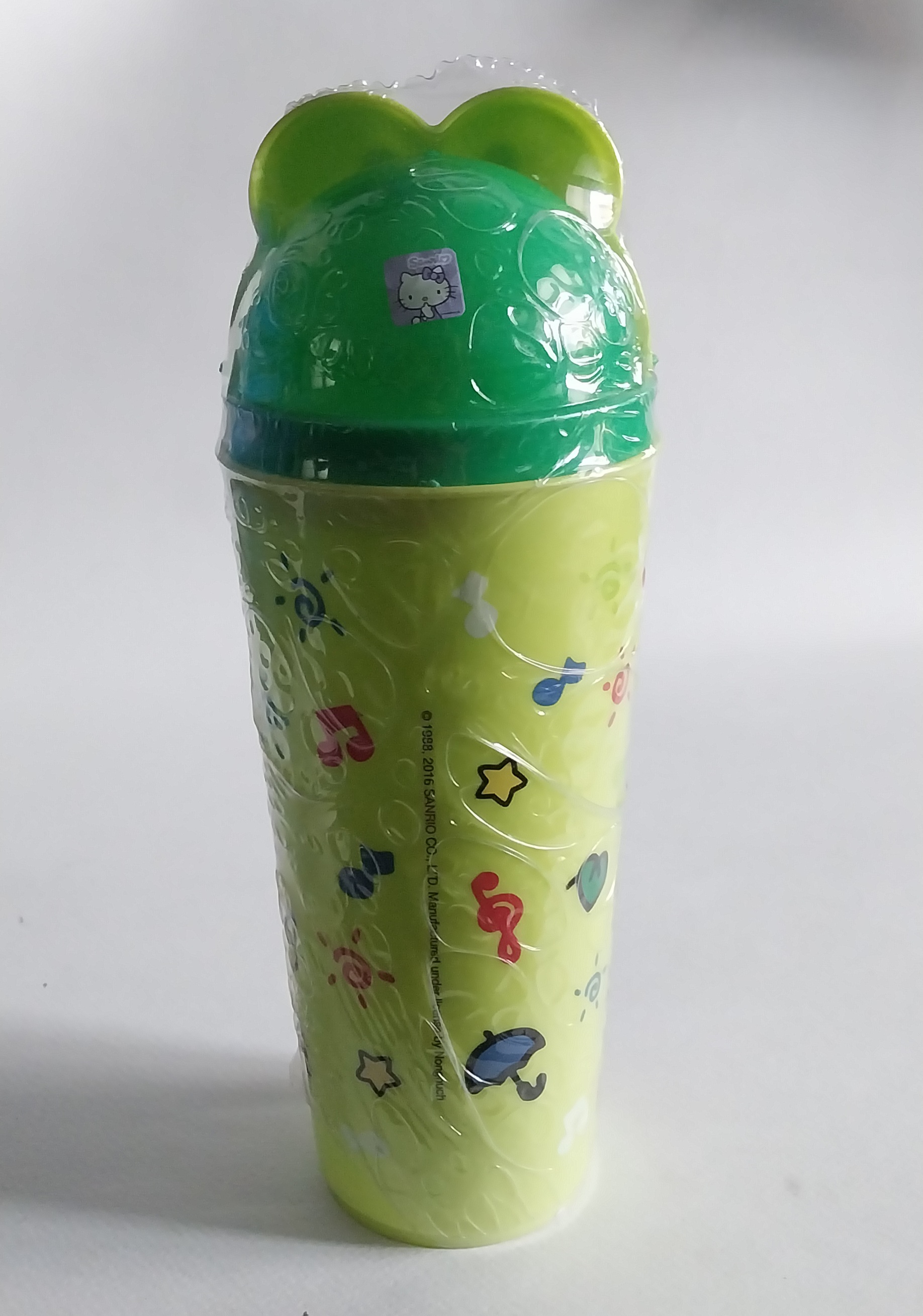 มีหลายภาพ,แก้วน้ำ ลาย กบเคโระ ของแท้ ซานริโอ้ **ซีลห่อมีรอยชำรุดตามภาพ