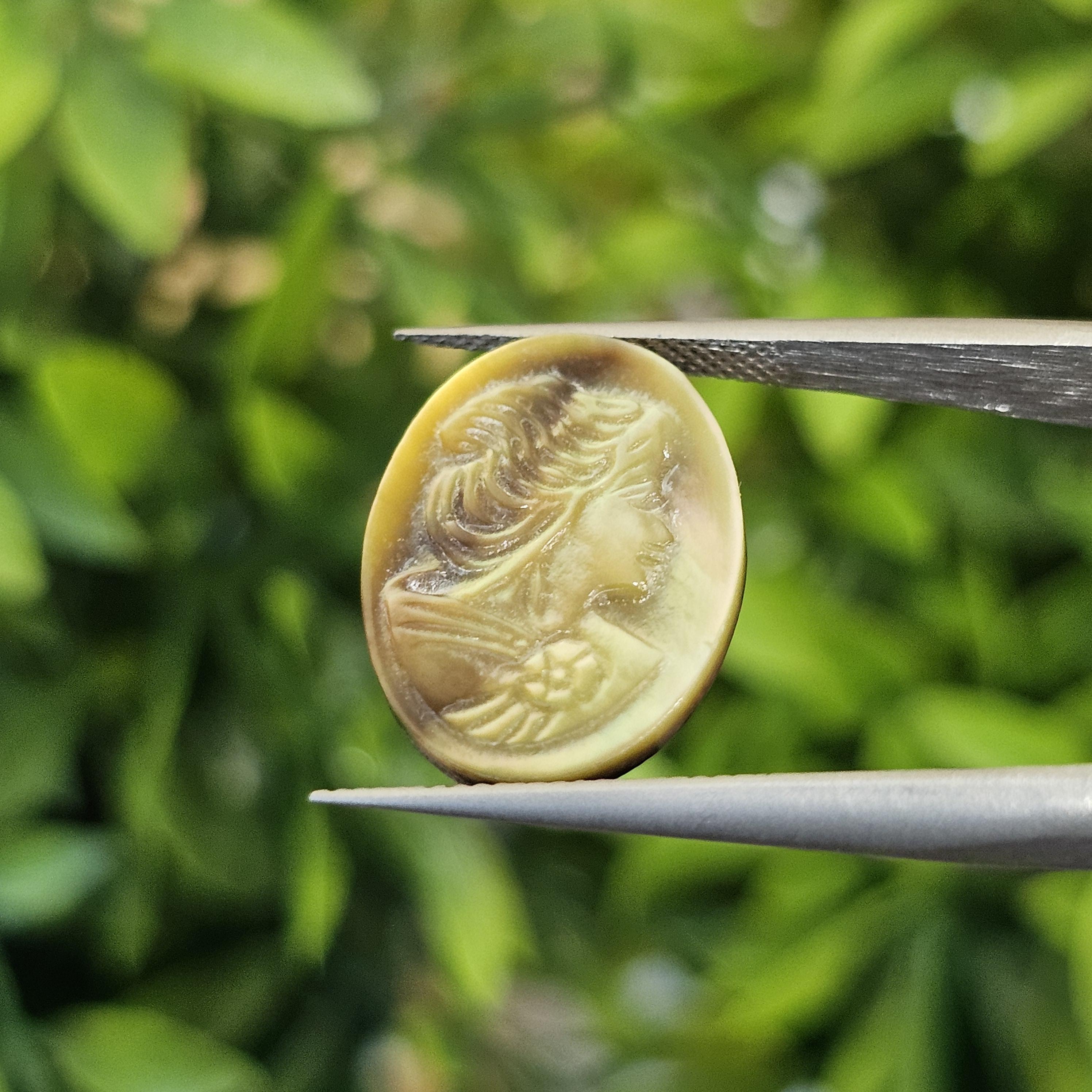 เปลือกหอยมุก แกะสลัก Pearl Shell Carved 3.52 กะรัต (Cts.)