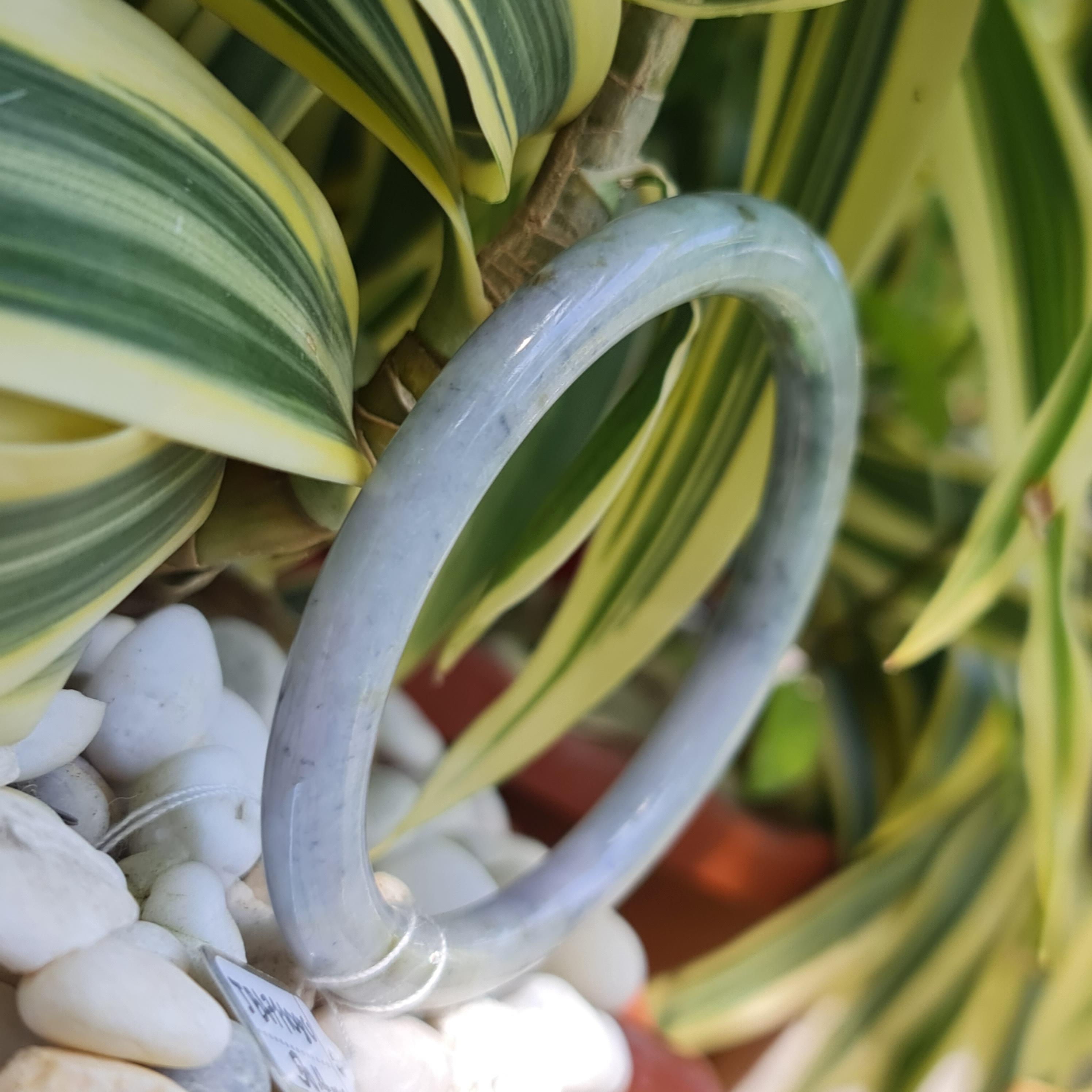 JB6711080 หยก พม่า แท้ Jade กำไลหยก 56.4 มม. (Jadeite bracelet) พม่า (Myanmar)