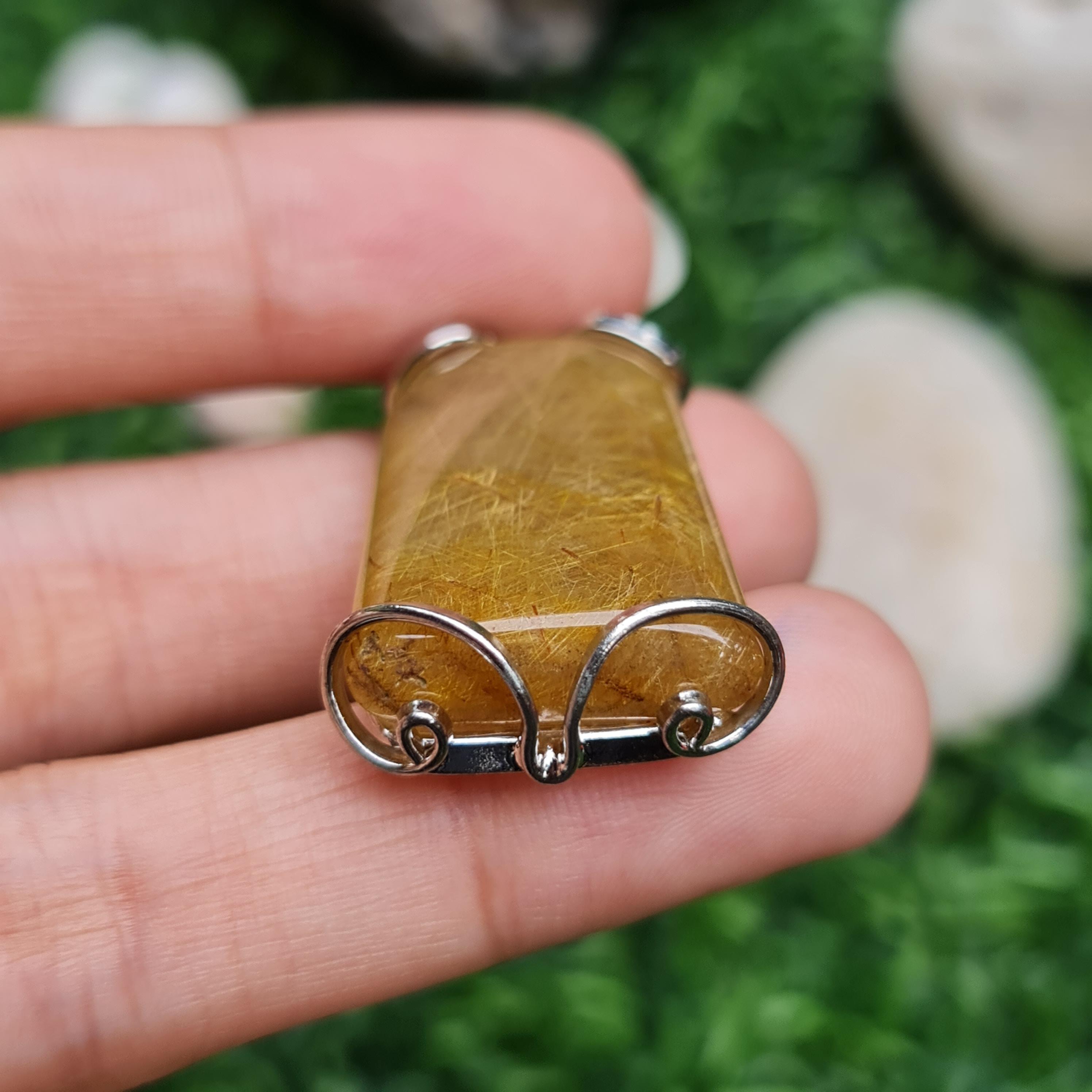 จี้ไหมทอง (Golden Rutilated Quartz) 52.20 กรัม g.พลอยแท้ อัญมณีมงคลประจําวันเกิด เครื่องประดับพลอย