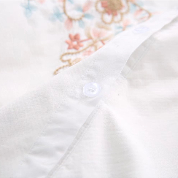 เสื้อเชิ้ตปักลายวินเทจ ซับในผ้าขนนุ่มกันหนาว (12128LM)