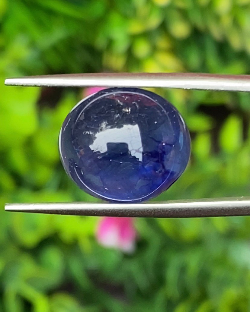 พลอย ไพลิน Blue Sapphire 14.48 กะรัต (Cts.) พลอยแท้ อัญมณีมงคลประจําวันเกิด เครื่องประดับพลอย