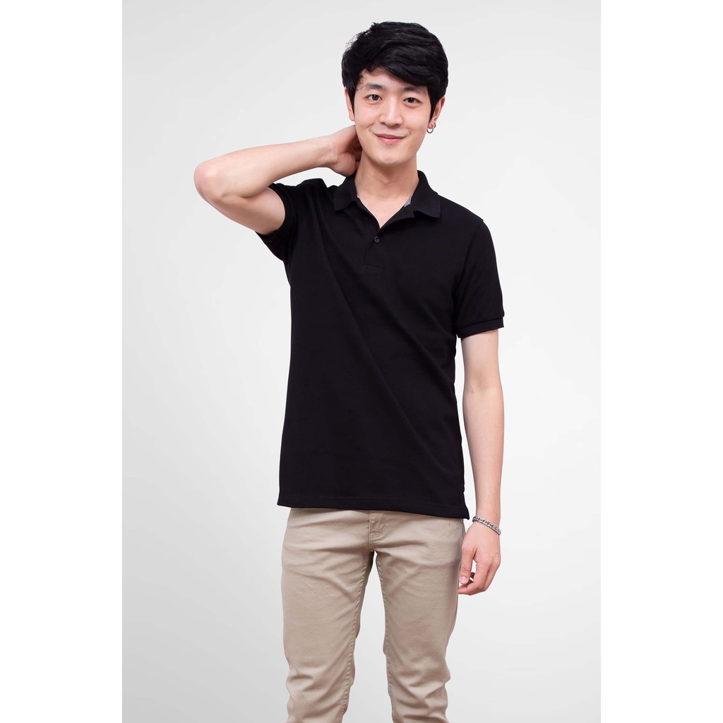 No Problem Noproblem ยอดขาย No.1 รับประกัน ไม่ย้วย ไม่ยืด ผ้านุ่ม เสื้อโปโล ชาย สีดำ