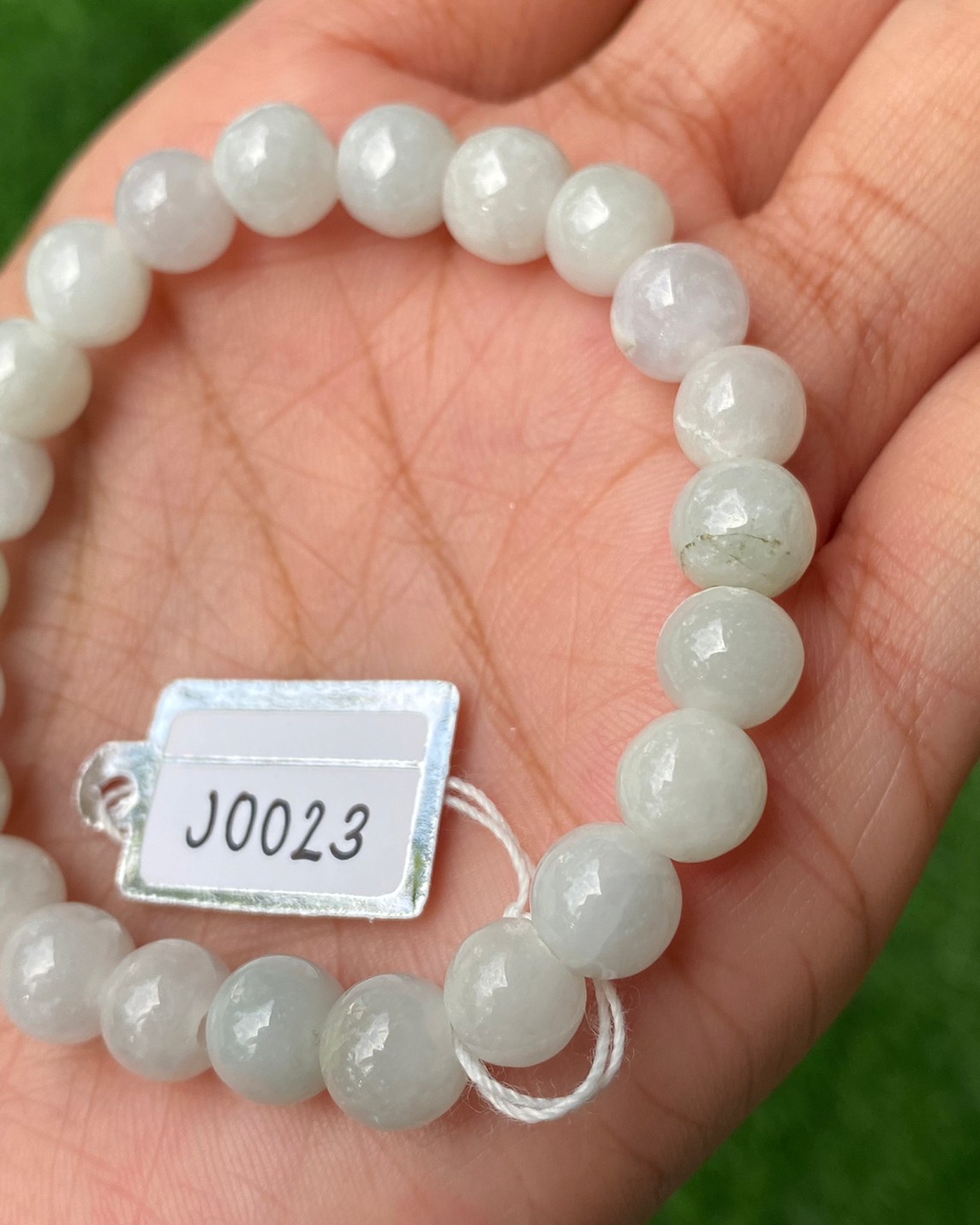 J0023 หยก พม่า แท้ Jade กำไล ประคำหยก (Jadeite Beads Bracelet) พม่า (Myanmar)