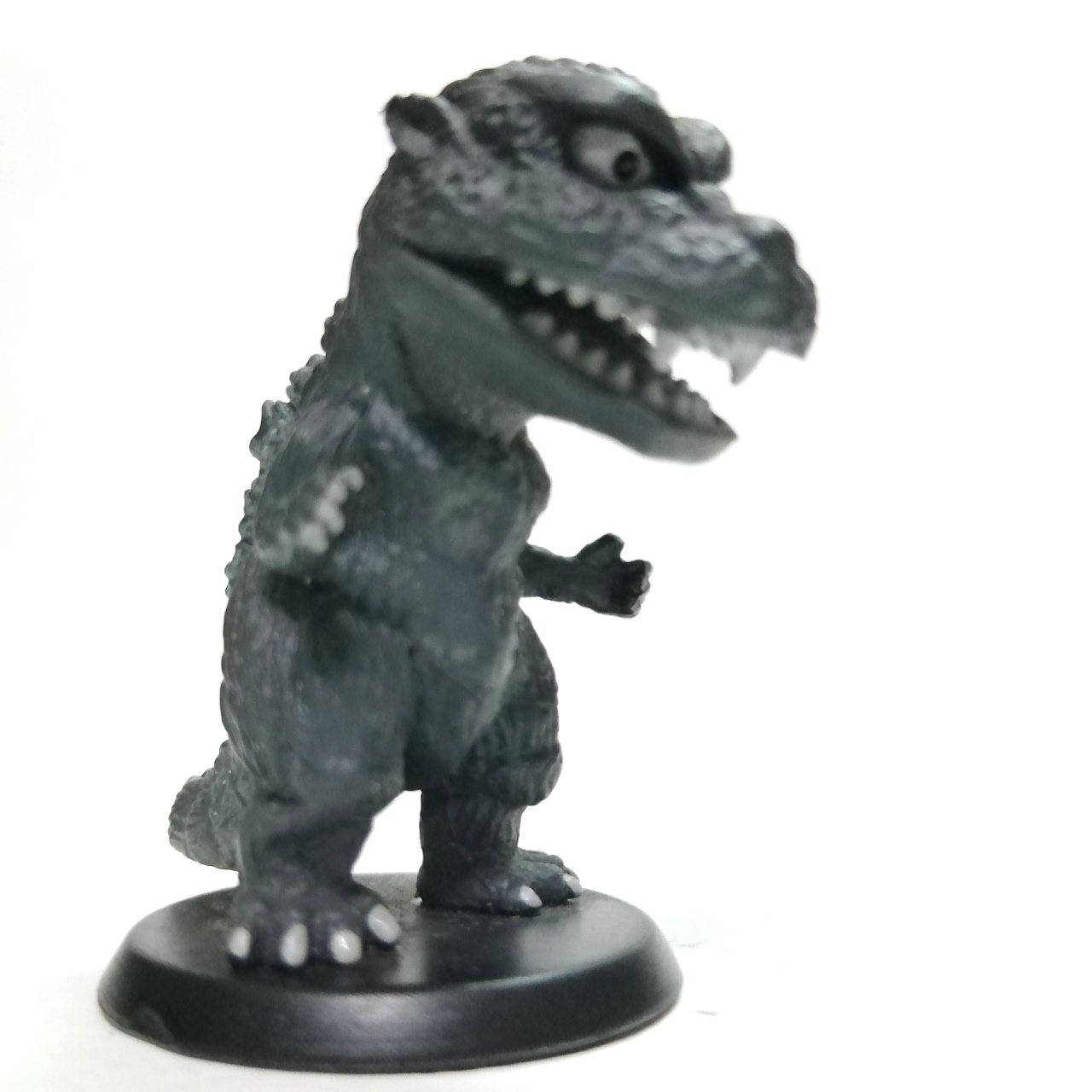 ก๊อตซิลล่าหัวโต งานToho ยางตัน ขนาดตามรูป ไม่หักไม่กาว มีฐานครบ สภาพดีมีรอยบ้าง ไม่พบบ่อย