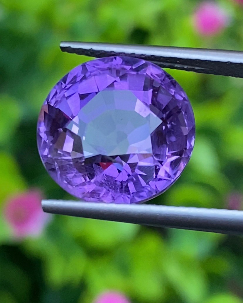 พลอย อเมทิส Amethyst 9.88 กะรัต (Cts.) พลอยแท้ อัญมณีมงคลประจําวันเกิด เครื่องประดับพลอย