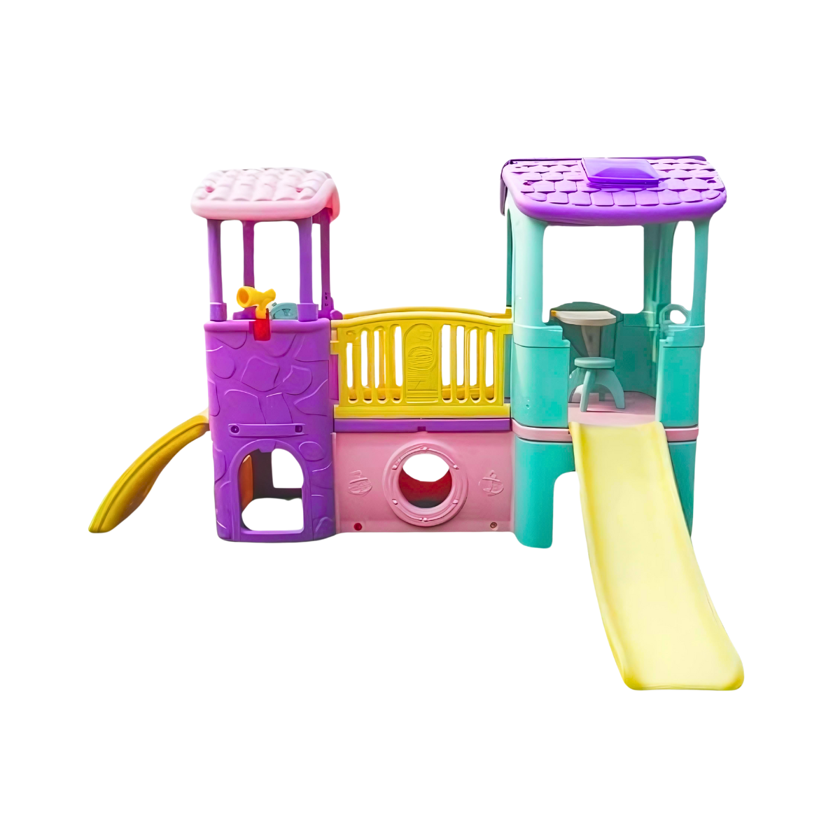 บ้านของเล่น บ้านน้อยสองชั้นสีหวาน กระดานลื่น 1 ทาง Play House Two levels Little Play House (Sweet Color)