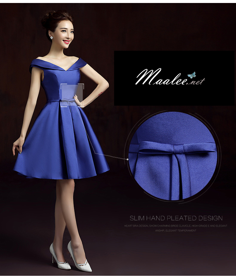 พร้อมส่ง ชุดราตรีสั้น แบบไหล่ปาด สไตล์วินเทจผ้าไหมดัชเชส กระโปรงทรงA แต่งโบว์ช่วงเอว (เชือกผูกหลัง) สีขาว