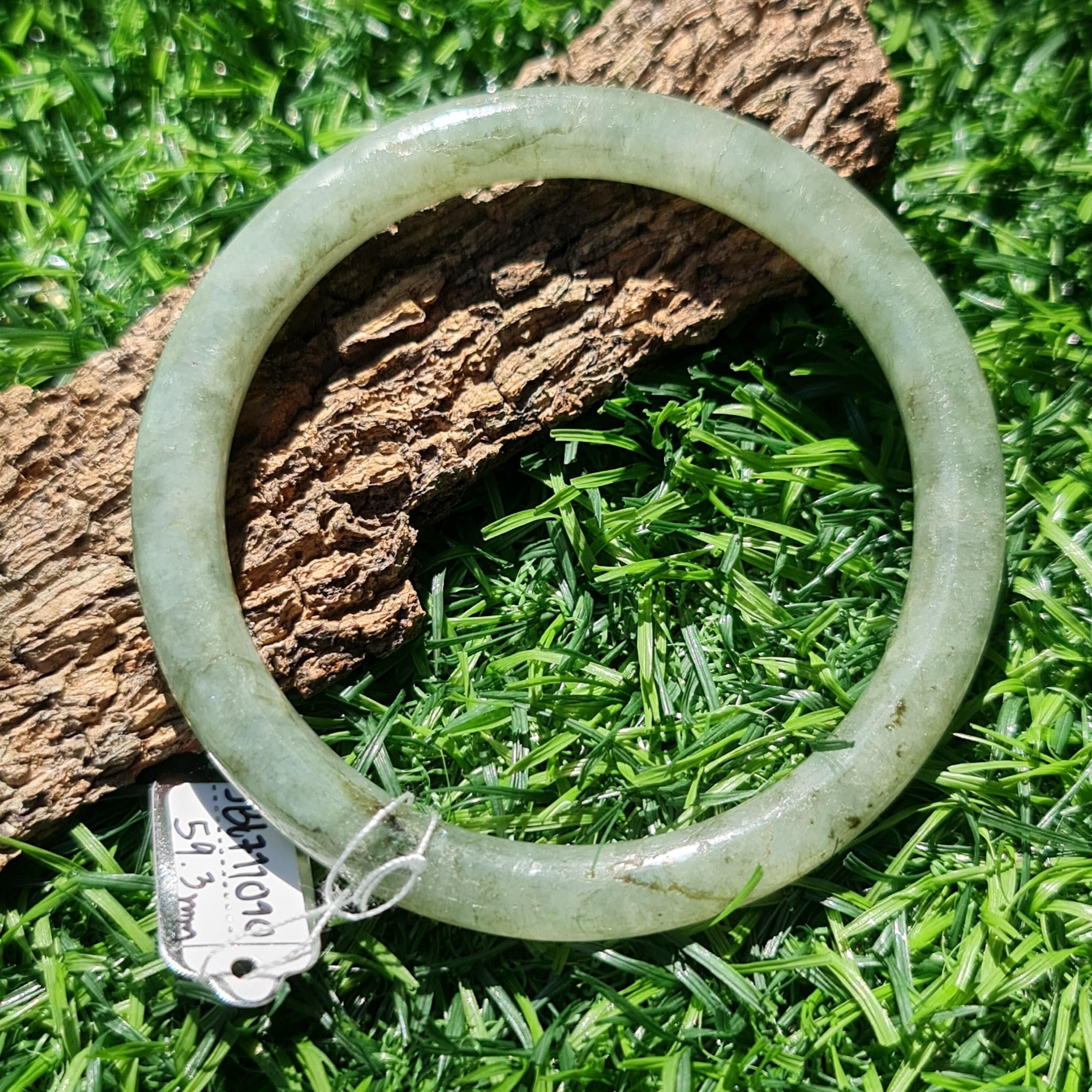 JB6711090 หยก พม่า แท้ Jade กำไลหยก 59.3 มม. (Jadeite bracelet) พม่า (Myanmar)