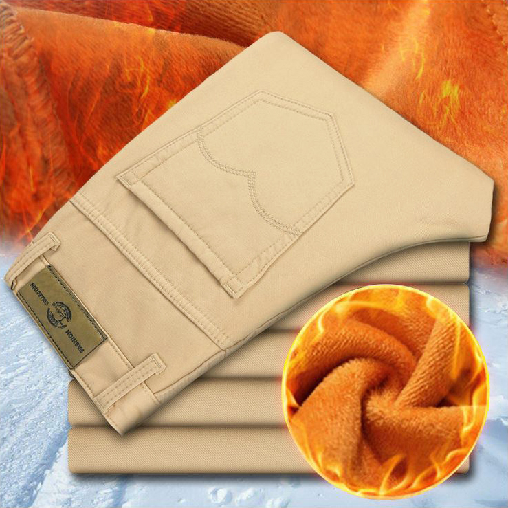 กางเกงชิโน ซับขนนุ่มกันหนาว ทรงขากระบอกเล็ก (10306MM)