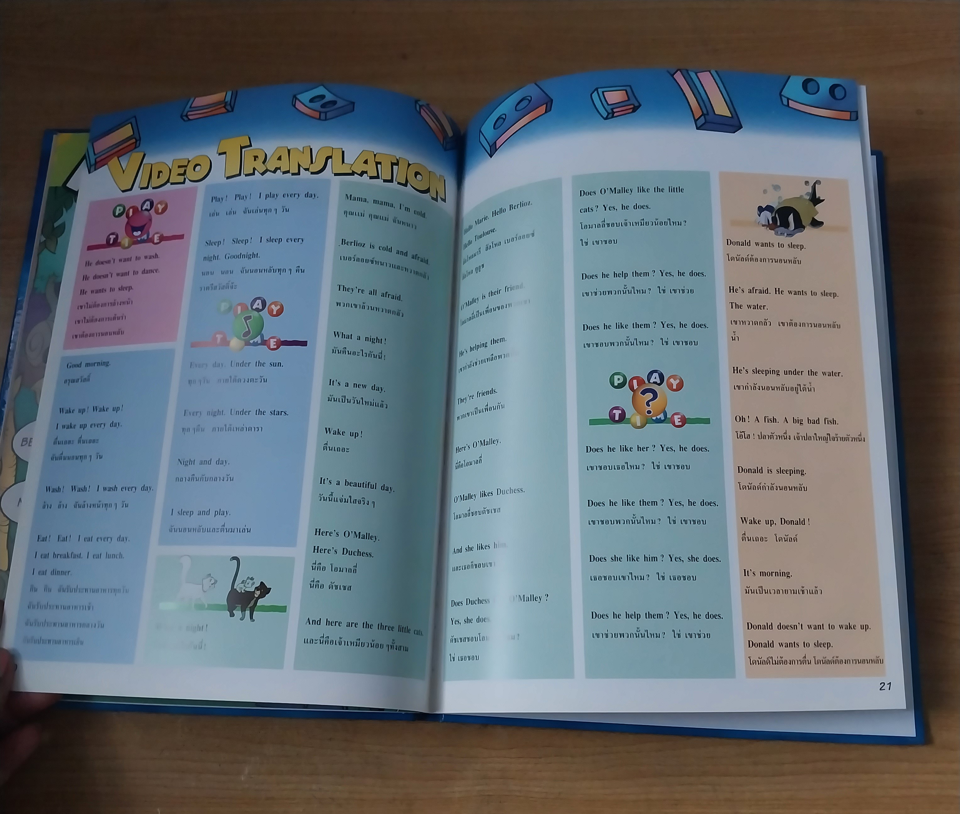 ***มีตำหนิ มีรอยเขียนด้วยดินสอที่หน้าเปิด และปากกาที่หน้าปิดมีหลายภาพ Magic English เรียนภาษาอังกฤษกับดิสนีย์ ปก สโนไวท์ ตอน กลางวันกับกลางคืน หนังสือปกแข็งจาก Grolier International. ภาษาอังกฤษ-ไทย