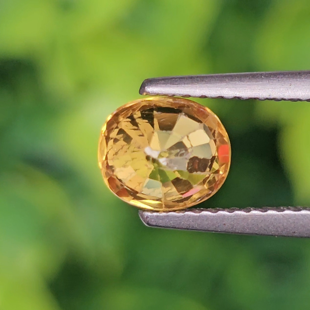 พลอย บุษราคัม yellow sapphire 1.33 กะรัต (Cts.) พลอยแท้ อัญมณีมงคลประจําวันเกิด เครื่องประดับพลอย
