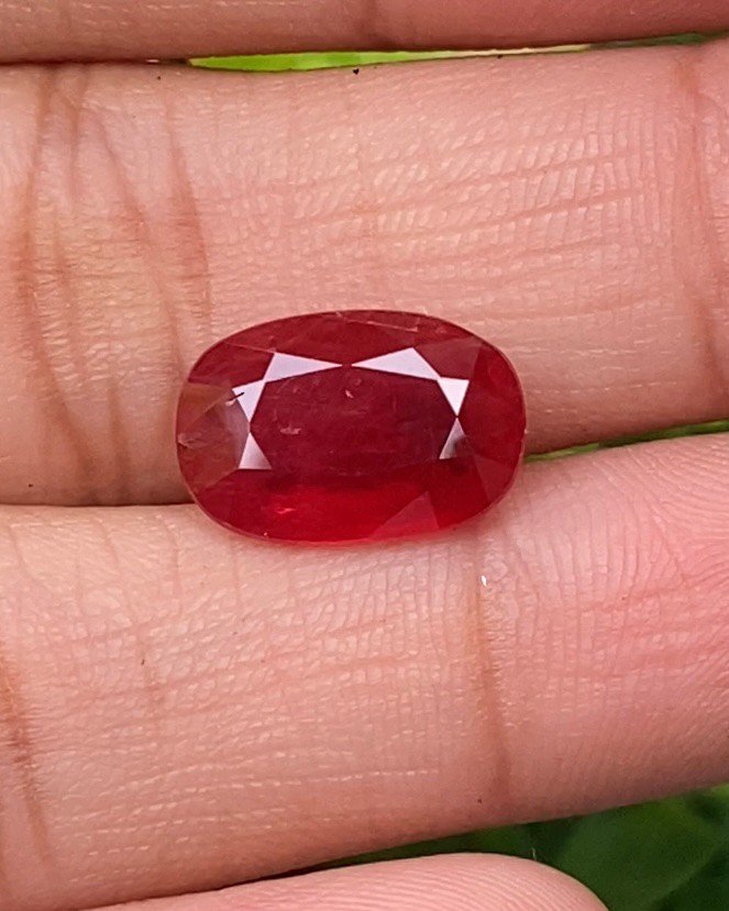 พลอย ทับทิม เผาเก่า 5.16 กะรัต พร้อมใบเซอร์ พลอยแท้ อัญมณีมงคลประจําวันเกิด เครื่องประดับพลอย