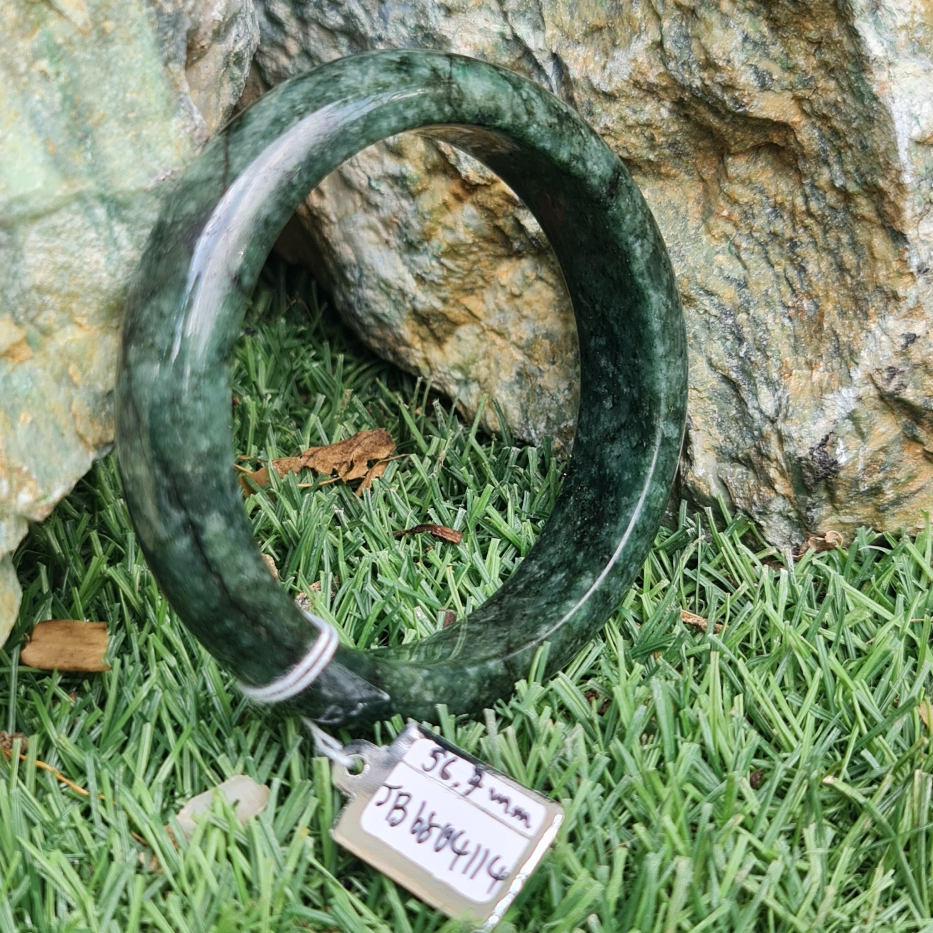 JB6804114 หยก พม่า แท้ Jade กำไลหยก 56.7 มม. (Jadeite bracelet) พม่า (Myanmar)