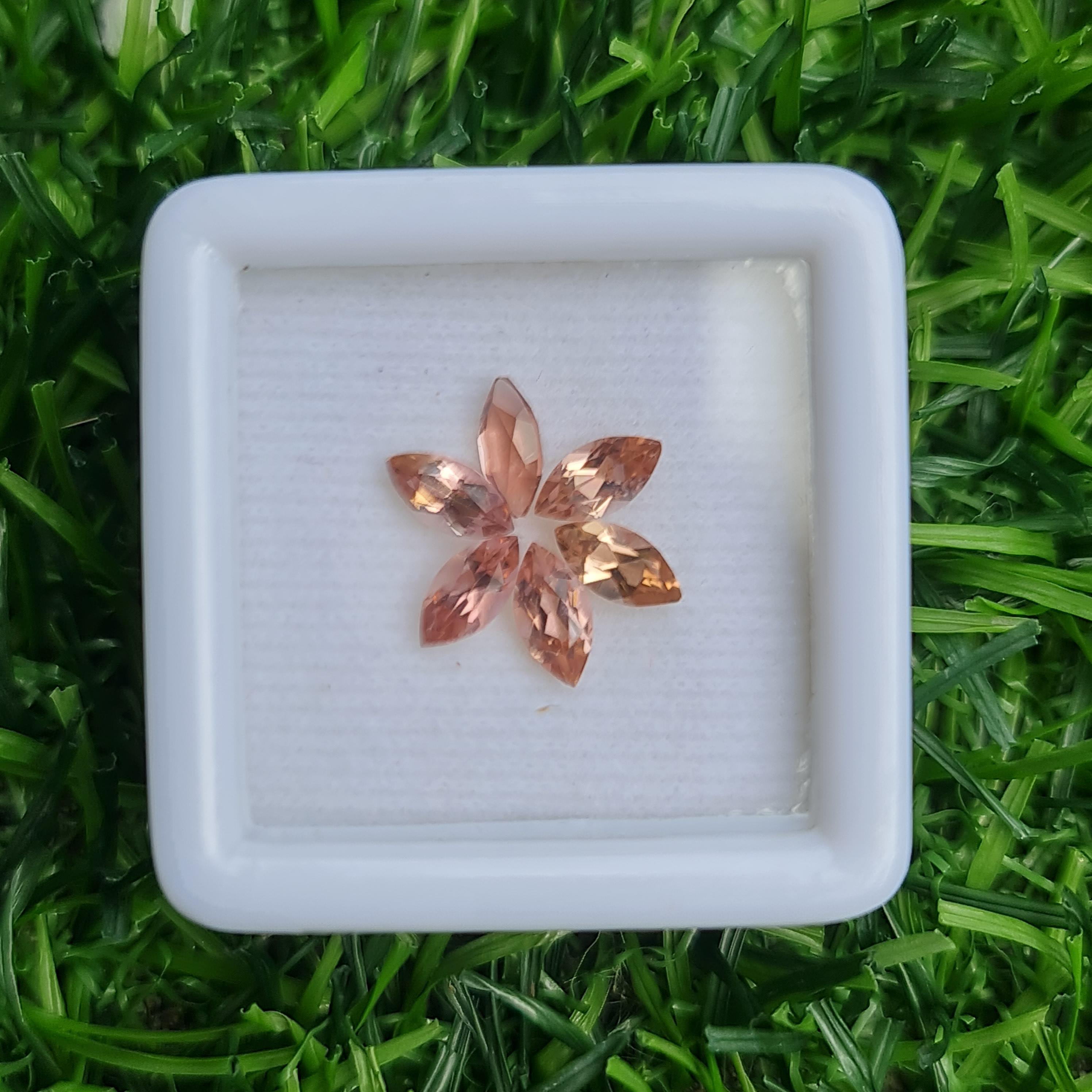 พลอย ชมพู พิ้งค์ ทัวร์มารีน (Pink Tourmaline) 1.46 กะรัต (Cts.) 6 เม็ด อัญมณีมงคลประจําวันเกิด เครื่องประดับพลอย