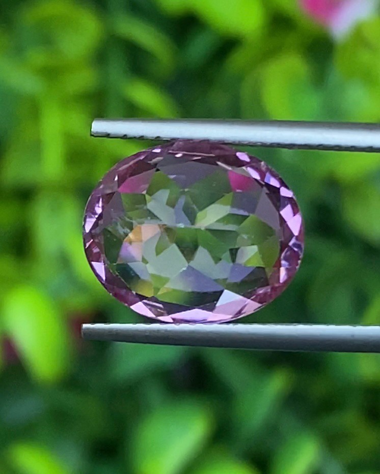 พลอย ชมพู พิ้งค์ โทแพซ Pink Topaz 5.87 กะรัต พลอยแท้ อัญมณีมงคลประจําวันเกิด เครื่องประดับพลอย