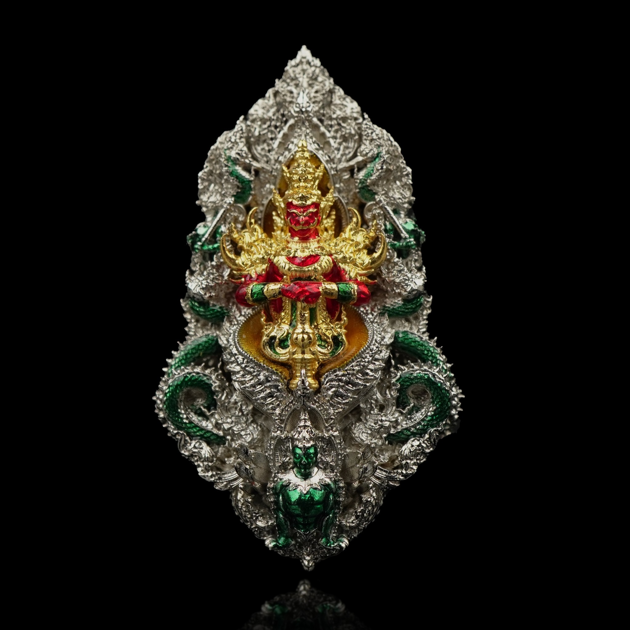 ท้าวเวสสุวรรณเหรียญจำปี รุ่น เหนือสยาม รายการพิเศษเฉพาะศูนย์จอง เนื้อบรอนซ์ชุบเงินลงยา ราคา 2,599 บาท