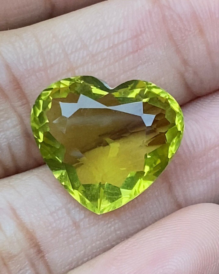 พลอย เลมอนควอตซ์ Lemon Quartz 11.95 กะรัต (Cts.) พลอยแท้ อัญมณีมงคลประจําวันเกิด เครื่องประดับพลอย