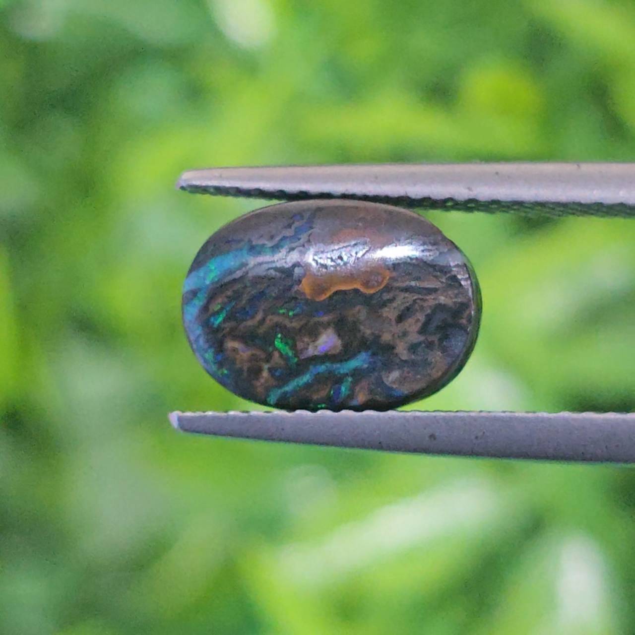 พลอย โบลเดอร์ โอปอล ออสเตรเลีย Australian Boulder Opal 3.86 กะรัต (Cts.) พลอยแท้ อัญมณีมงคลประจําวันเกิด เครื่องประดับพลอย