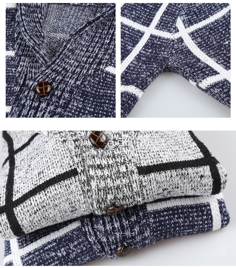 เสื้อคลุมไหมพรมกันหนาว ผ้านิ่มลายตาราง (10039MM)